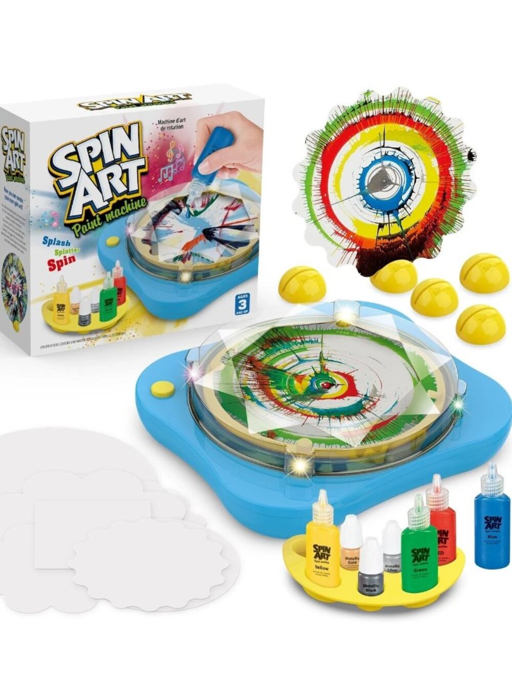 Spin Art Paint Machine for Kids Electric Spinning Painting Toy